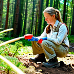 자연생태복원기사 실무 교육 프로그램 소개 - **

A female ecologist in appropriate field attire (khaki pants, durable hiking boots, light-colored...
