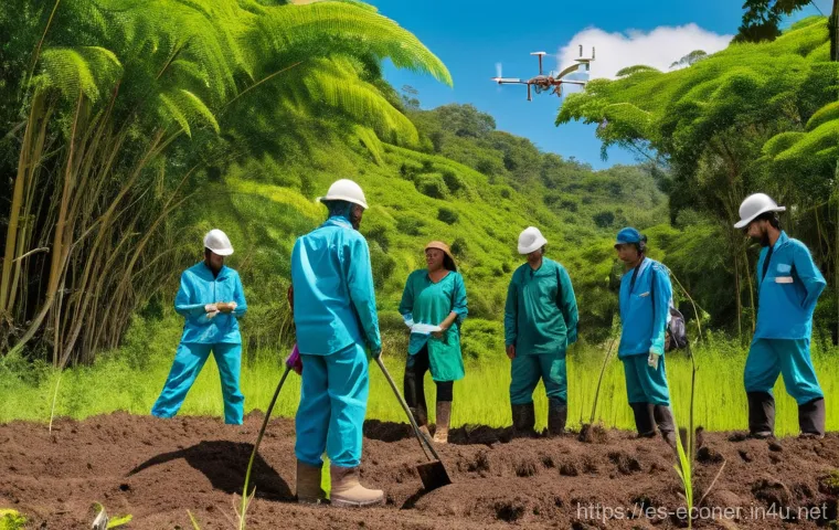 자연생태복원기사의 해외 취업 가능성 - **Prompt: Global Ecological Restoration in Action**
    "A diverse team of male and female ecologica...