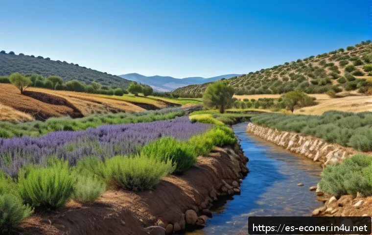 자연생태복원기사와 조경기사의 업무 차이 - A vibrant ecological restoration scene in a Spanish rural landscape, showing experts planting native...